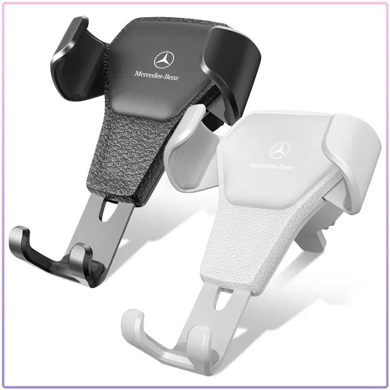 AABDB1 Car Badge Phone Holder Bracket Air Clip Mount Stand Accessories Stickers For Mercedes Benz A180 A200 W205 E63 AMG 2014 2015 W166
