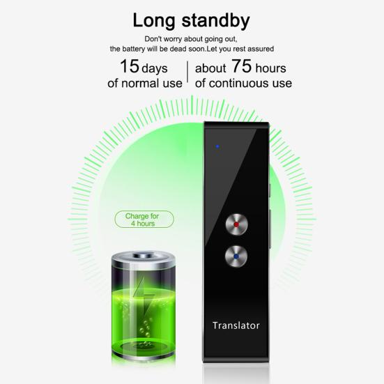 Совместимый с Bluetooth 4.2 Smart Translator Голосовой перевод Высокоскоростной многоязычный устный перевод 96 иностранных языков
