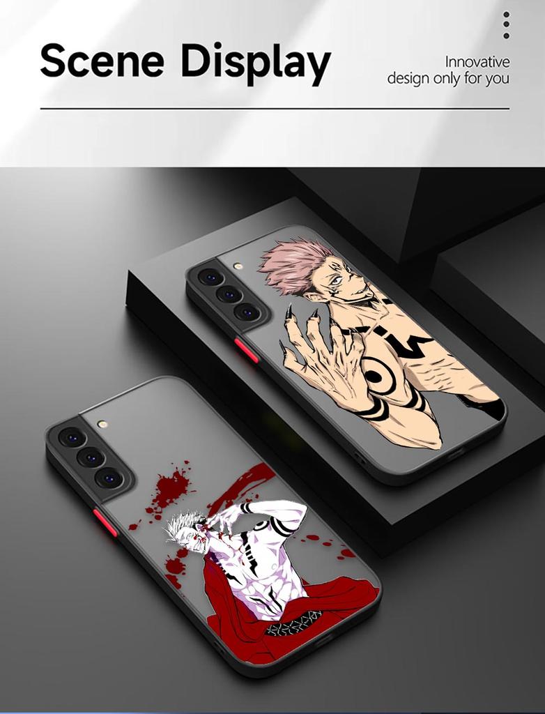 Jujutsu Kaisen Anime Shockproof Matte Case For Samsung Galaxy S22 Ultra S21 S20 FE S10 S9 S8 S10E Lite Plus 5G Shell Funda Cover