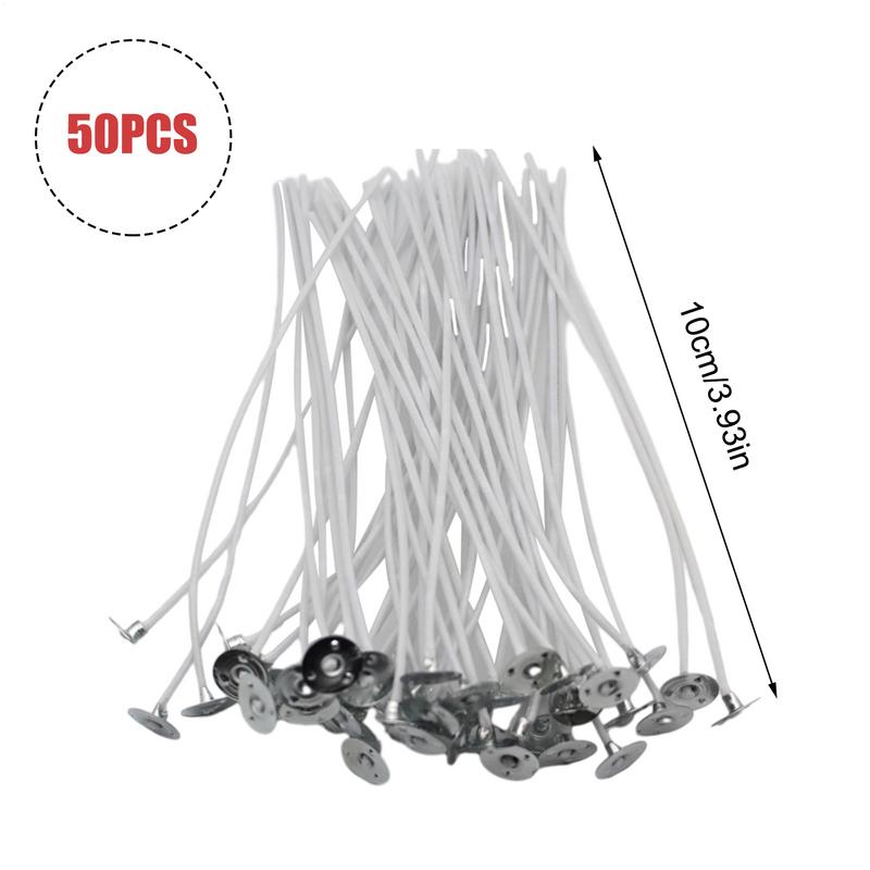 Фитиль для изготовления свечей Предварительно вощеные фитили для свечей 50 шт. Набор фитилей для соевых свечей для DIY поделок Хлопковые фитили для свечей Длинные фитили