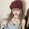 Vintage Newsboy Cap Y2k Plaid Painter Cap Retro Women's Beret  Streetwear