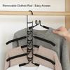 1pc Magic Hanger with Anti-Slip Grooves & Heavy-Duty Plastic Construction - Space-Saving Closet Organizer with 5-Tier Shelves
