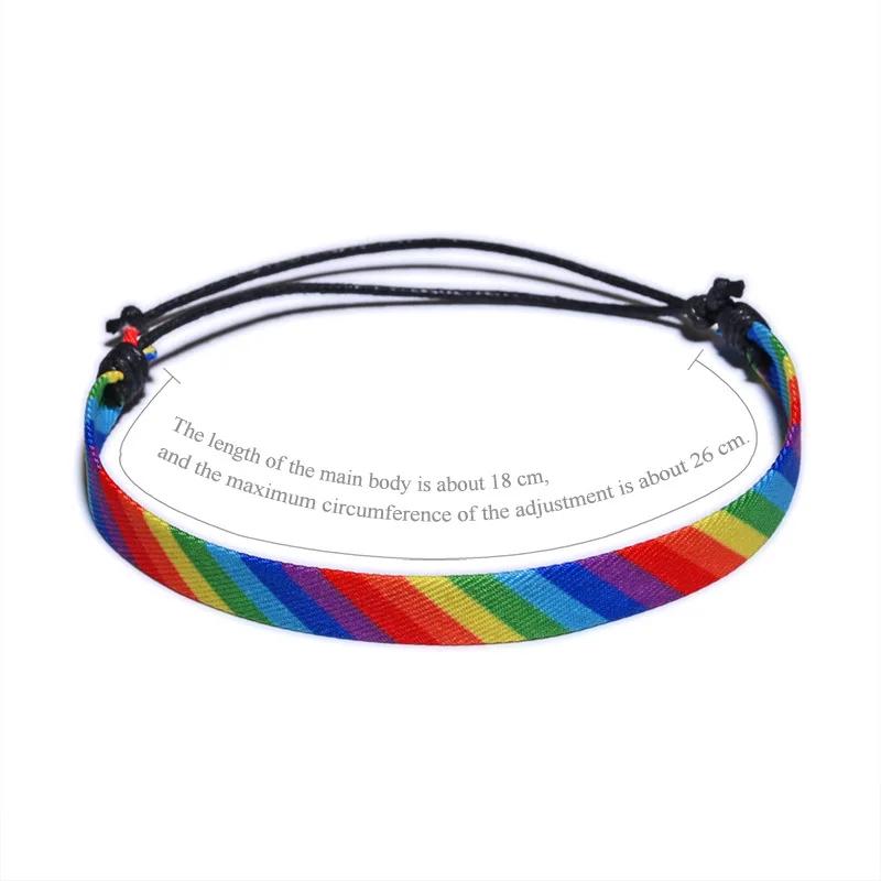 Rainbow LGBT Pride Bracelet Set For Couples Lesbian Women Relationship Matching Bracelets Men Gay Rope Chain Jewelry Accessories