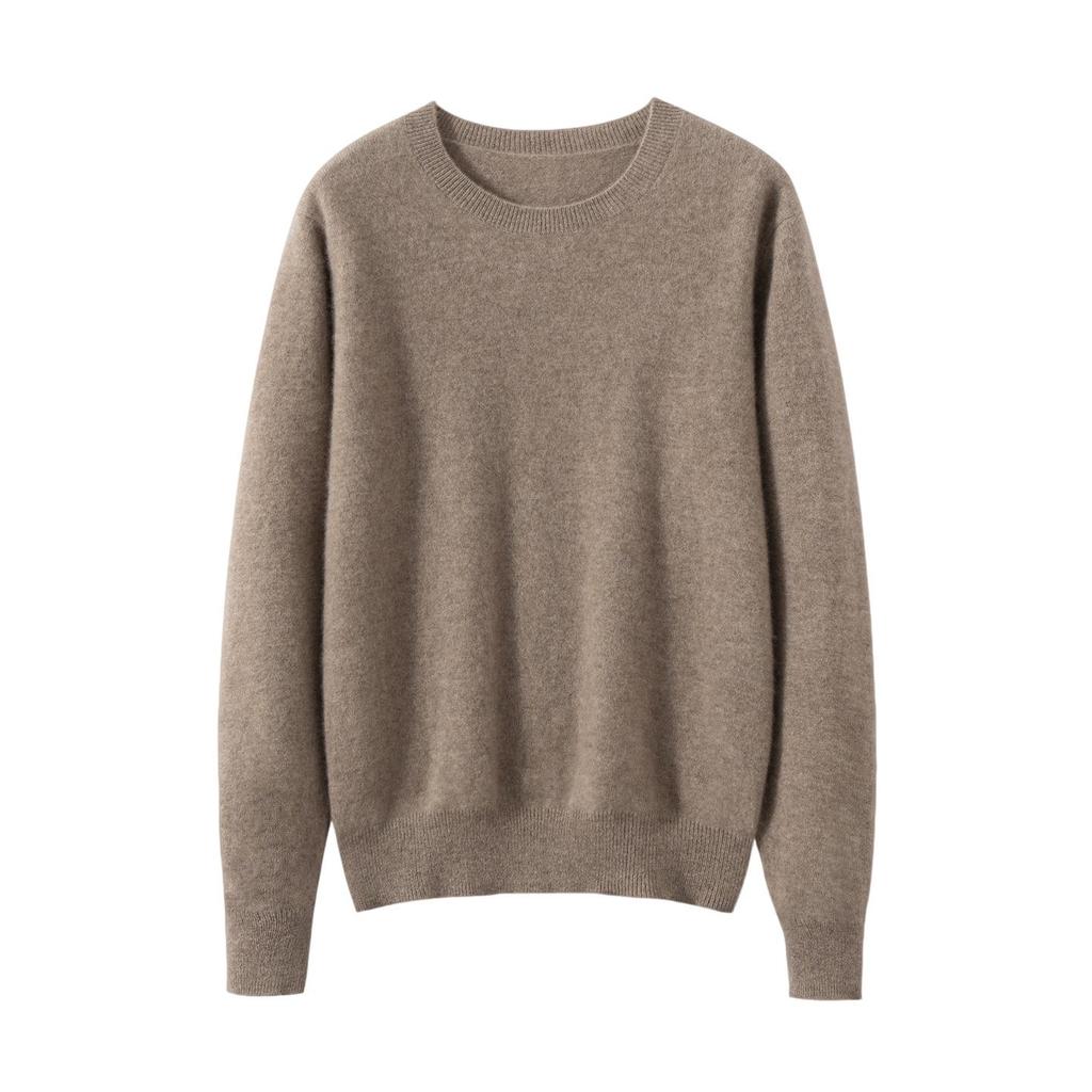 Lokasha 2026 Women's Loose Round Neck Cashmere Sweater - Autumn/Winter Knitwear Base Layer