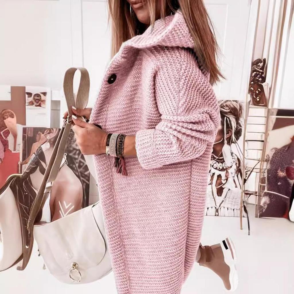 2024 Новый свитер с капюшоном и воротником, элегантный свободный кардиган для женщин, женская одежда больших размеров