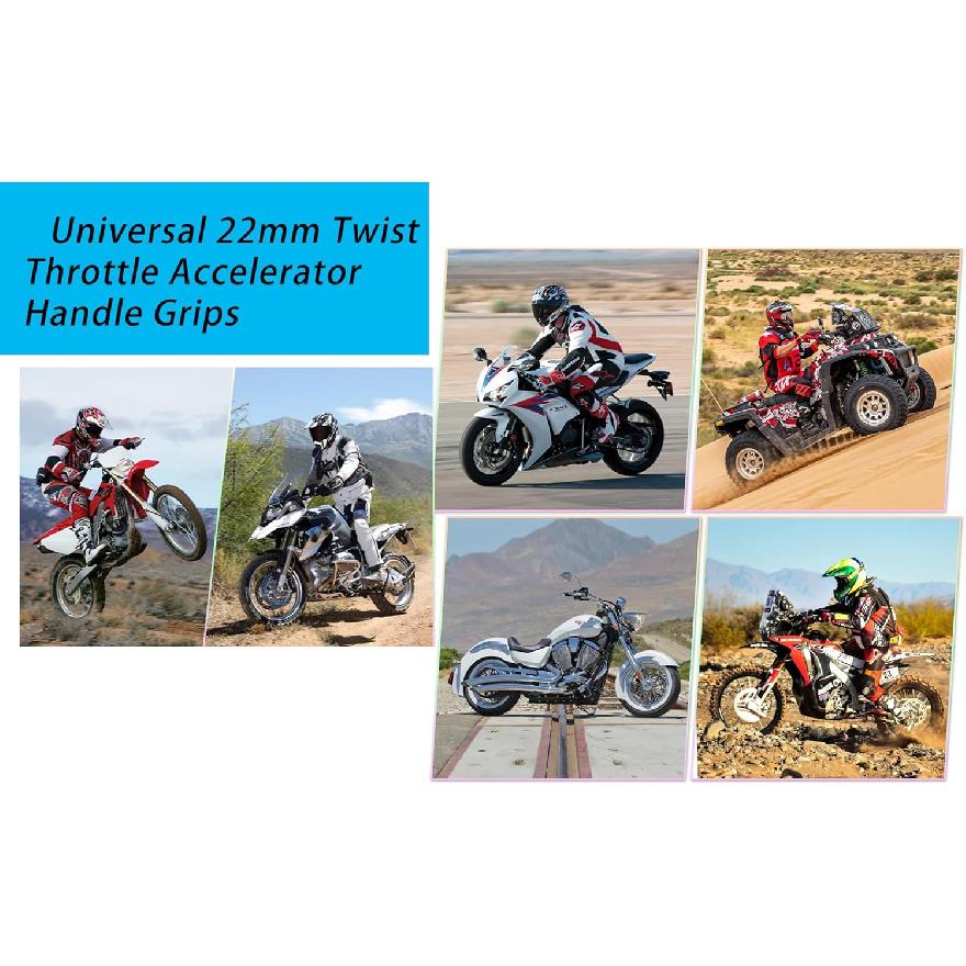 Linekong 7/8" 22Mm Twist Throttle Grips Cable For CRF KLX TTR 110 125 150 200 250 Cc Dirt Pit Bike (Red