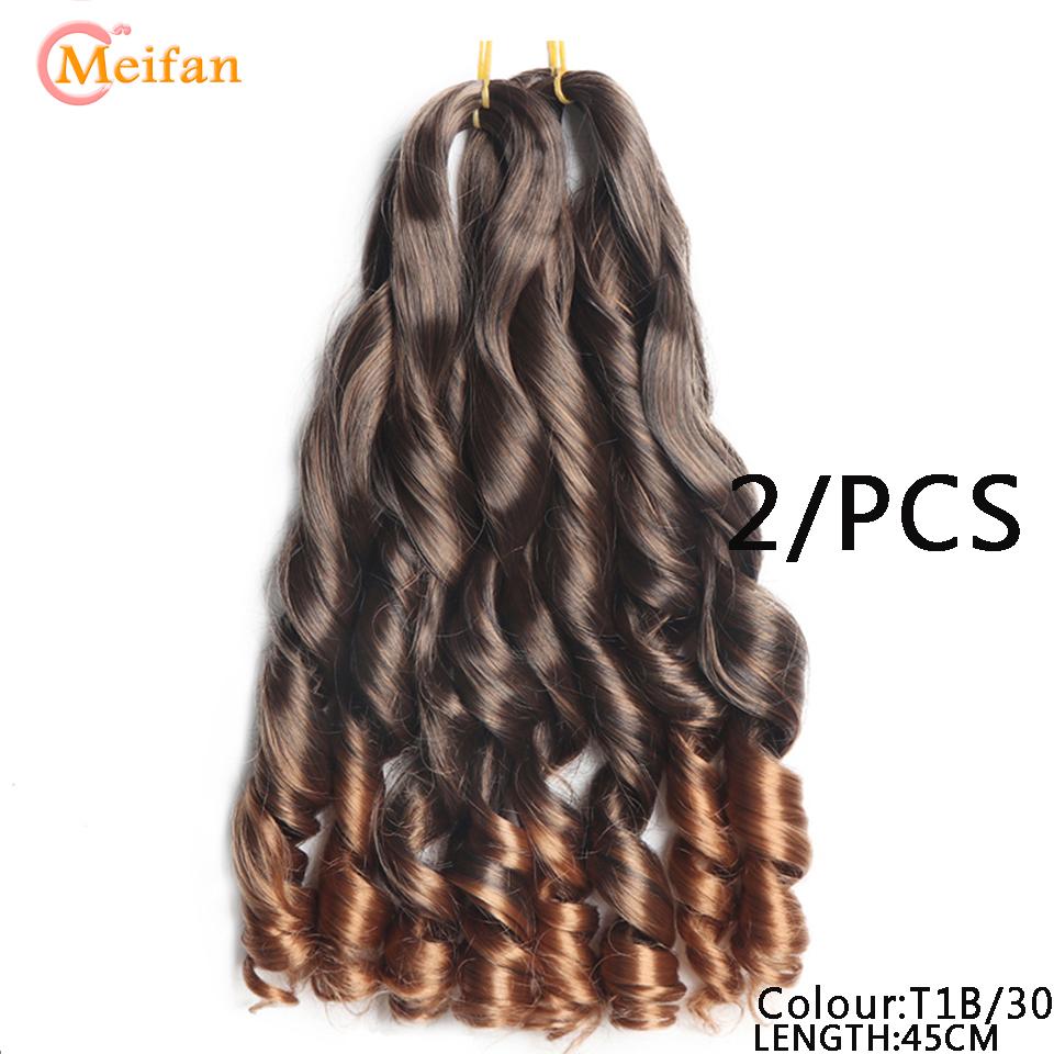 18-дюймовые синтетические свободные волнистые плетения волос, большие волны, вязанные крючком волосы, предварительно растянутые французские кудри, омбре, косы для женщин