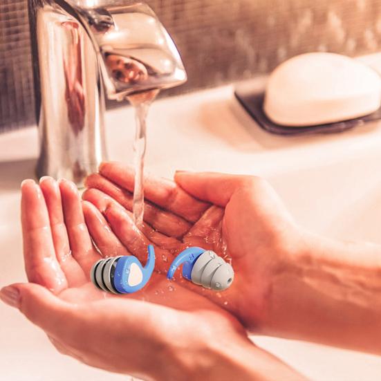 2Pcs Silicone Noise Reduction Earplugs Washable Waterproof Reusable Hearing Protection Swimming Concerts Work Study Sleeping Silent Earplugs
