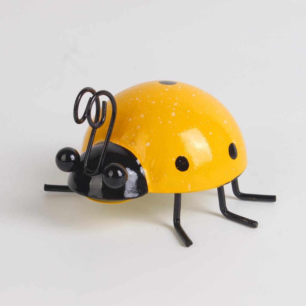 1 шт. Мини Металлическая Божья Коровка Жук Ограда Настенное Подвесное Украшение Статуя Патио Сад Фигурка Домашнее Украшение Креативные Поделки