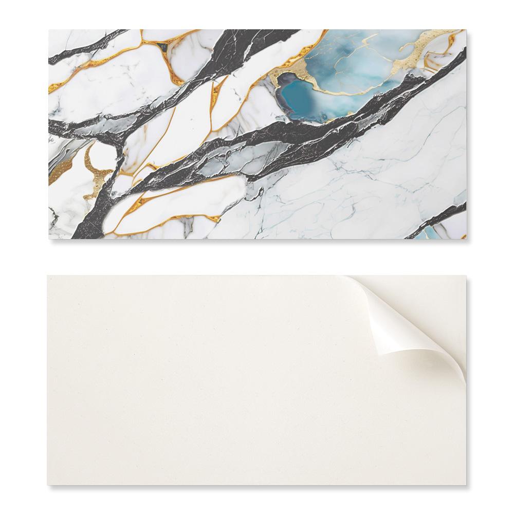 Zestaw Kafelków Winylowych Z Motywem Do Kuchni Salonu Marble Pattern With Veins 10X40X20 Cm