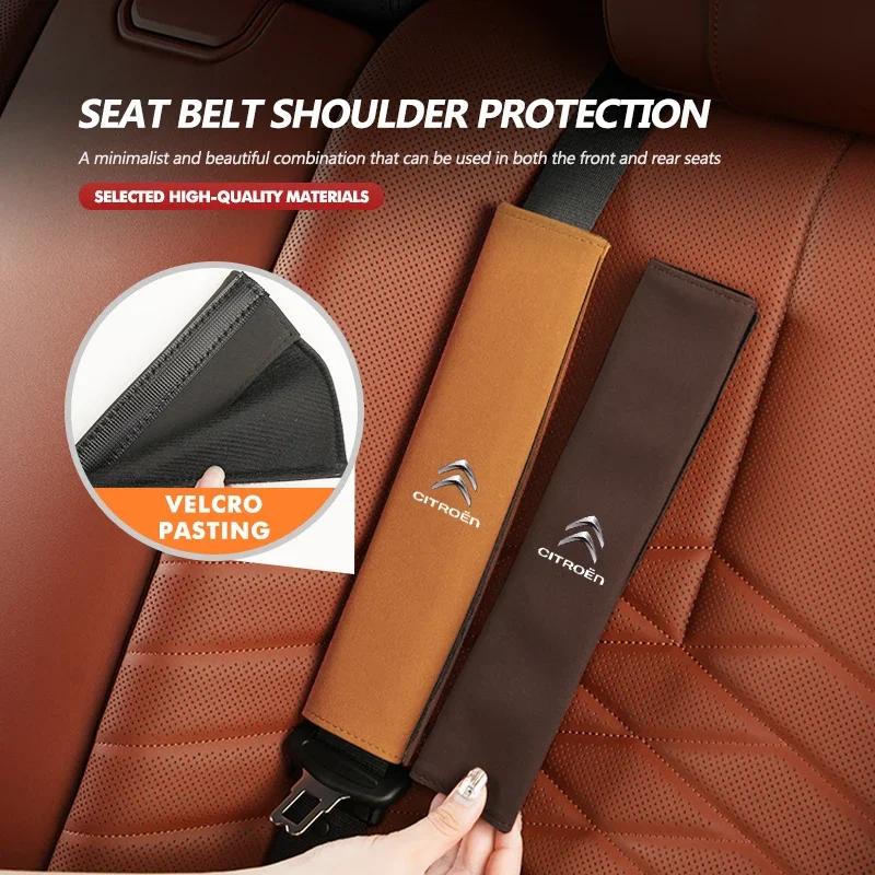 Car Seat Belt Suede Soft Shoulder Strap Cover Protection Padding For Citroen C4 C3 C5 C1 C2 C6 C4L DS3 DS4 Berlingo Picasso