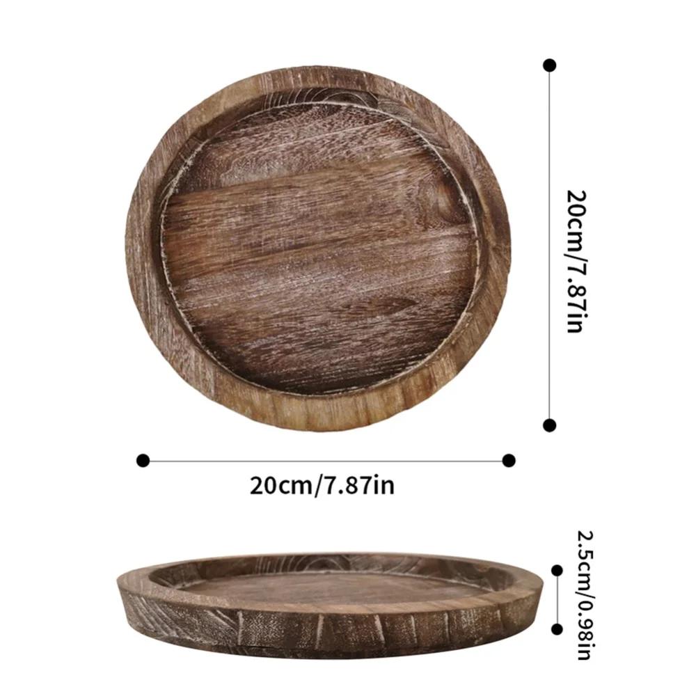 Wooden Tray Fruit Storage Trays Candle Holder Multi-purpose Tray Lightweight Candle Holder Tray for Farmhouse Kitchen Countertop