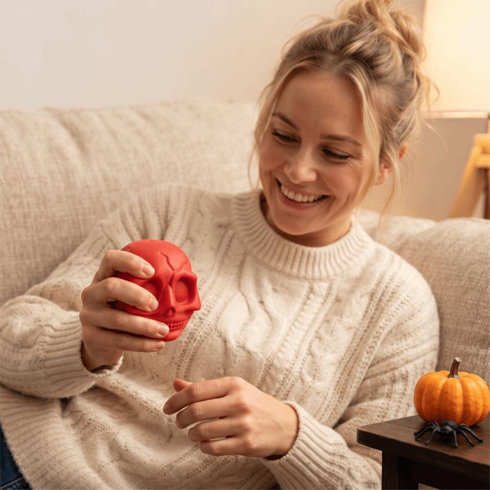 Crackling Building Block Pumpkin Skull Ball Crunchy Pumpkin Skull Squishy Toy Hand Relax