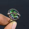 Mystic Topaz Gemstone Copper Wire Wrapped Handmade Jewelry Ring For Her