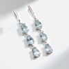 Gorgeous Silver Dangling Earrings for Lady Natural Aquamarine March Birthstone Light Luxury Fancy Jewelry Dating Romantic Gift