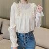 Navava Women Lovely Frill Shirring Long Sleeve Blouse Nb2415