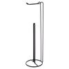 Freestanding Matte Black Metal Toilet Paper Holder Stand 54cm