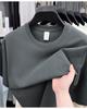 Мужская повседневная футболка с коротким рукавом и круглым вырезом, 100% хлопок - Однотонная, Летний стиль