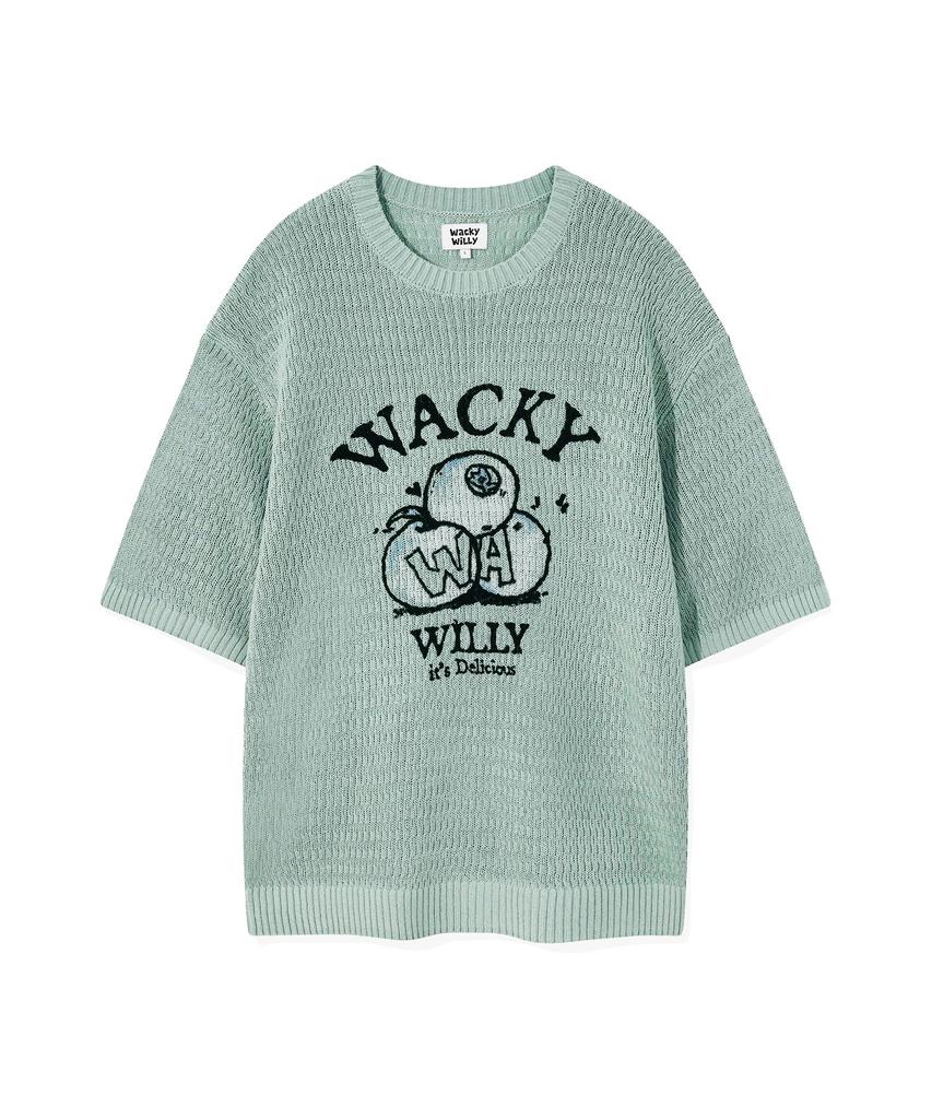 WACKY WILLY One-Point Short Sleeve Pullover Knit Green