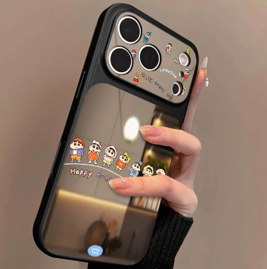 Подходит для iphone11pro ряд маленьких новых 11 мультяшный большой окно чехол для мобильного телефона iPhone11 два в одном зеркало