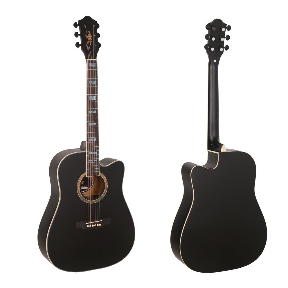 40-41 Inch Solid Wood Acoustic Guitar with Matte Finish and Low String Action