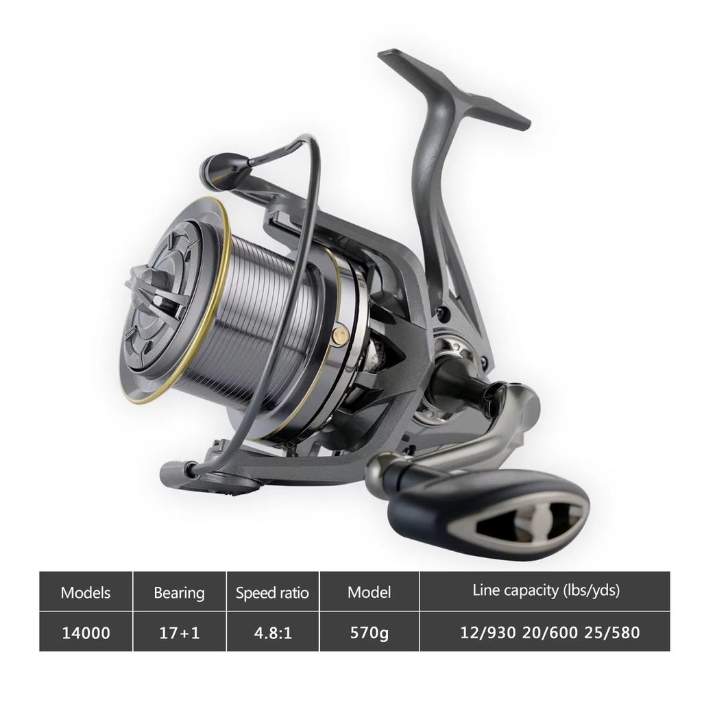 Stainless Steel Bearing Spinning Fishing Reel 8000 9000 10000 12000 14000 25KG Powerful Reel Saltwater Fresh Water Drag