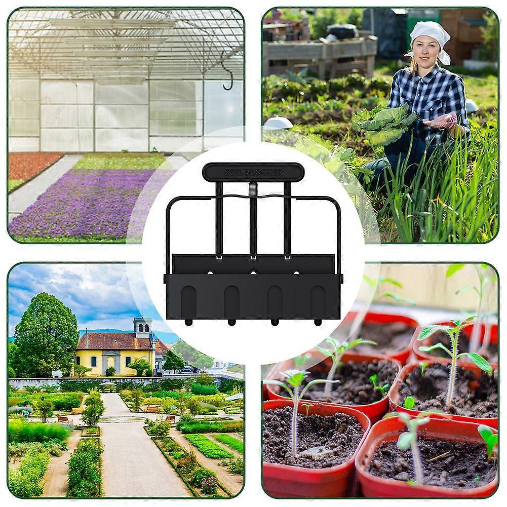 4-Grid Soil Blocker - Handheld Seed Blocker Tool for Outdoor Plant Seed Tray, Perfect for Seed Starting and Gardening