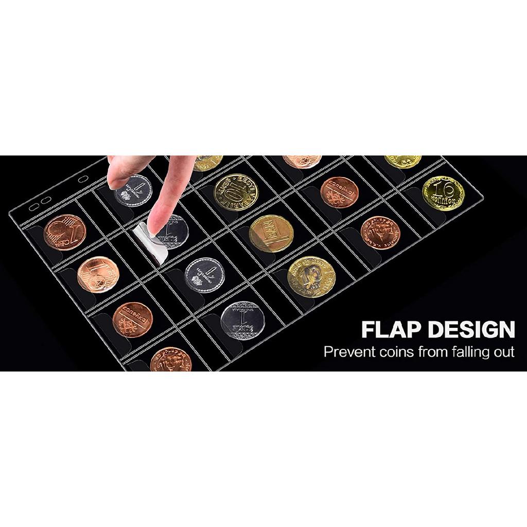 Coin Collection Book Holder for Collectors, 260 Pockets Coins Collecting Album with Zipper and Handle. Coin Display Storage bag