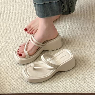 Леопардовые туфли на высоком каблуке женские шлепанцы платформа модная обувь с зажимом для пальца женские сандалии 2025 летний тренд дизайнерское платье mujer zapatos