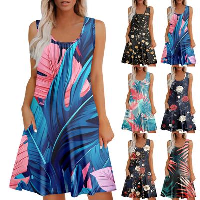 Женский повседневный сарафан с карманами, летнее пляжное платье в стиле бохо, праздничные платья для женщин, платья-майки