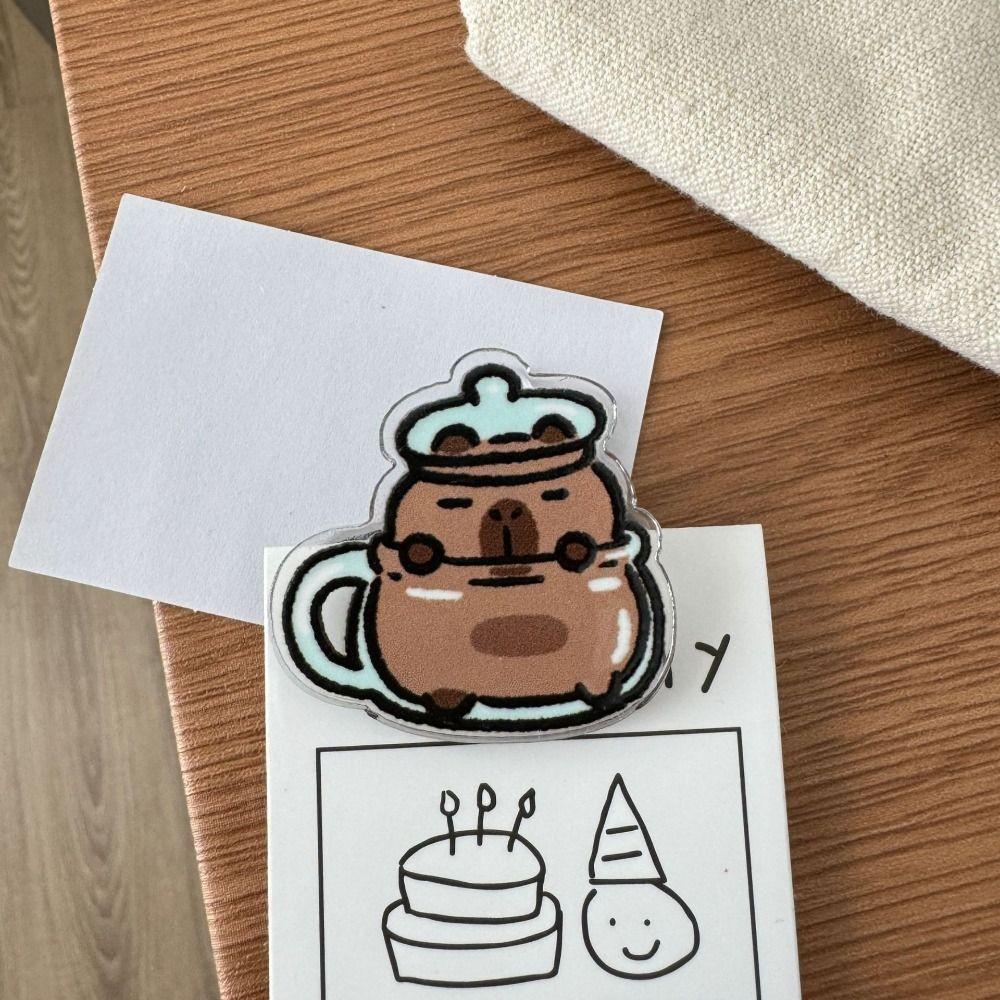 Акриловый зажим Capybara PP, мультяшный акриловый зажим, милый тестовый зажим для бумаги, студент