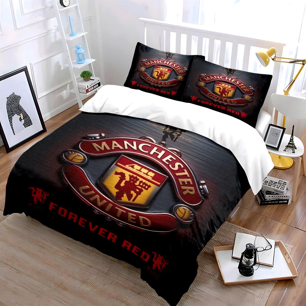 Постельное белье Manchester United Комплект постельного белья Пододеяльник Комплект пододеяльника Наволочки Домашний декор (1 * Пододеяльник 2 * Наволочки, без одеяла)