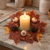 Simulation Artificial Maple Leaves Garland Pumpkins Fall Mini Wreath  Fireplace Window