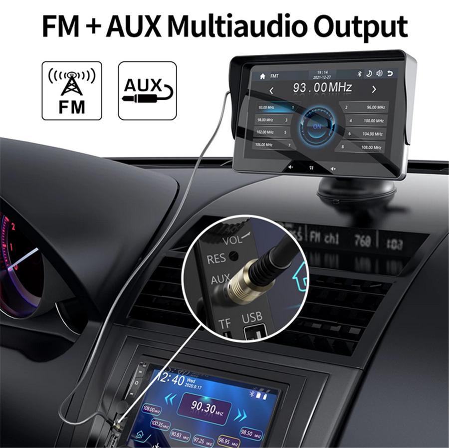 Универсальное беспроводное Carplay Android Auto автомобильное радио Портативный мультимедийный плеер Стерео 7-дюймовый экран С задней камерой заднего вида