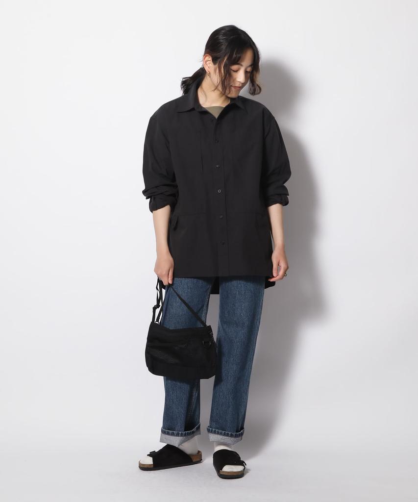 Outdoor Shirt TAKIBI Light Ripstop Shirt Black [Snow Peak] L/S