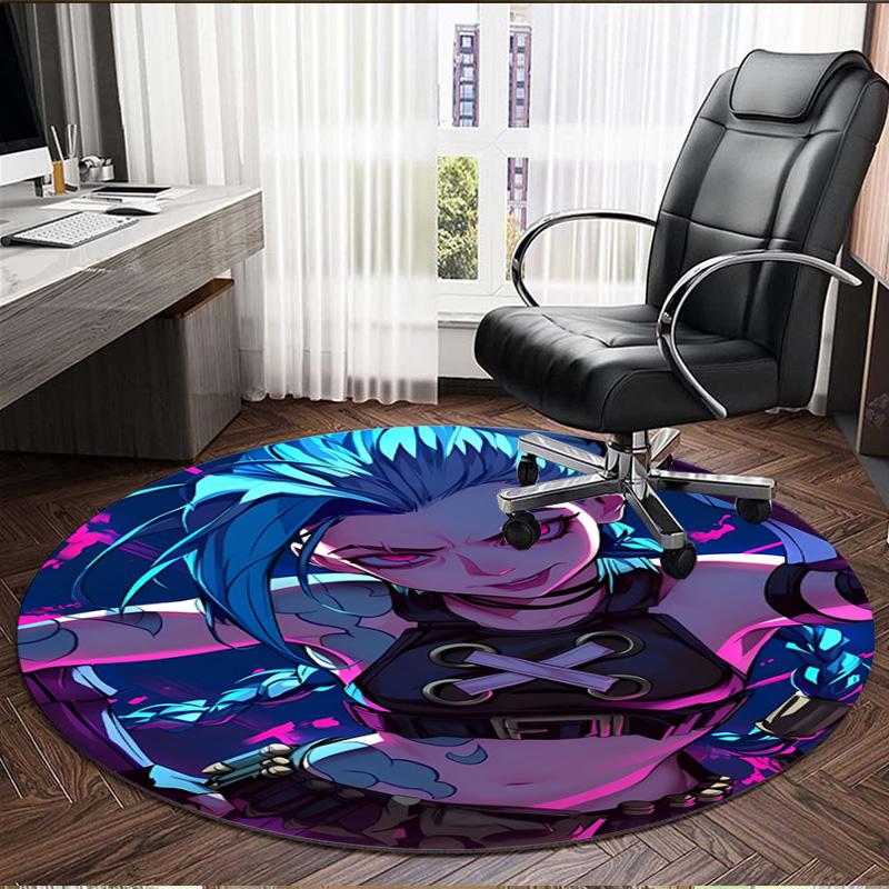 Jinx Print Round Rug, Washable Floor Carpet, For Entryway Dorm Laundry Room Office Study, Home Decor Birthday Christmas Gift