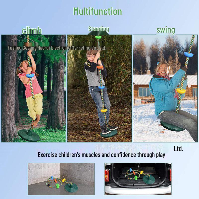 Большие детские качели-диск с веревкой для лазания - Сенсорная игровая площадка для детских садов