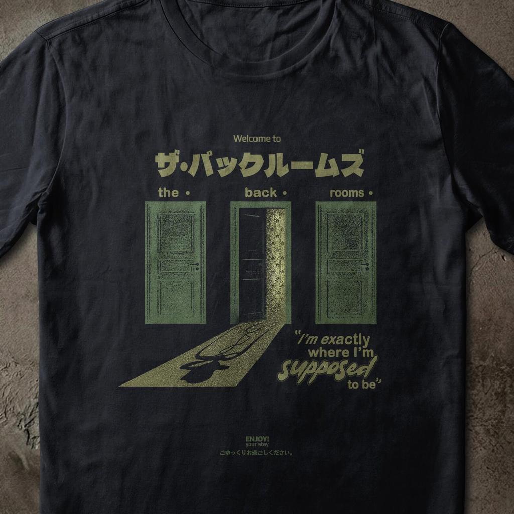 Футболка Backrooms Liminal Space, Японский стритвир, Вапорвейв Аналоговый хоррор, Мерч Крипипасты