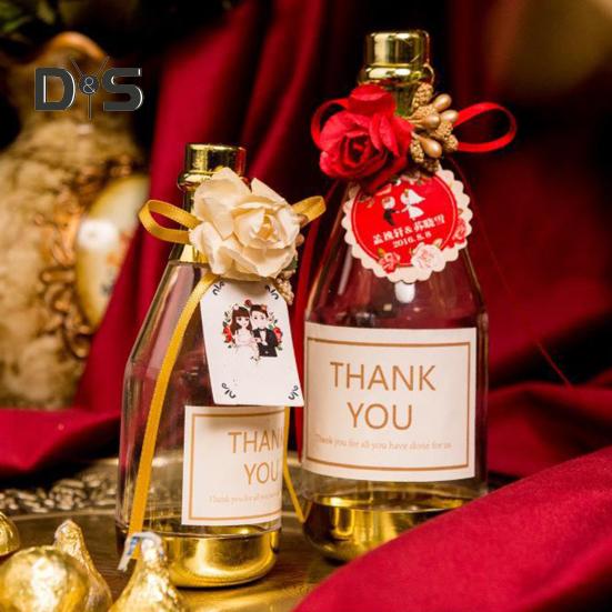 10 шт., золотисто-серебряная мини-коробка для конфет, имитация бутылки шампанского, красивая праздничная мини-коробка для конфет на детский праздник