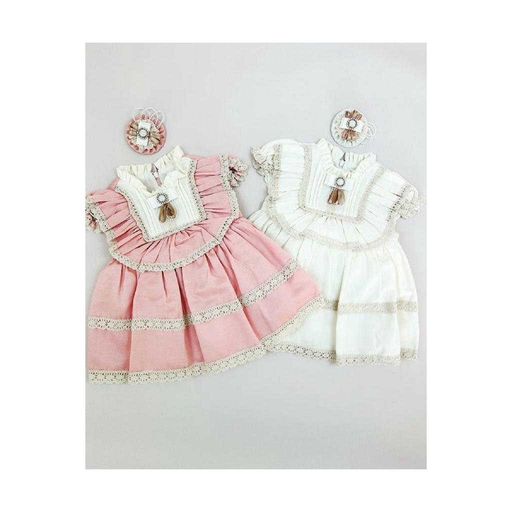 Винтажное платье с жемчугом для девочки на день рождения