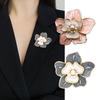 Women Brooch Camellia Pearl Decor Anti-slip Bag Coat Collar Hat Scarf Decoration Clothes Pin