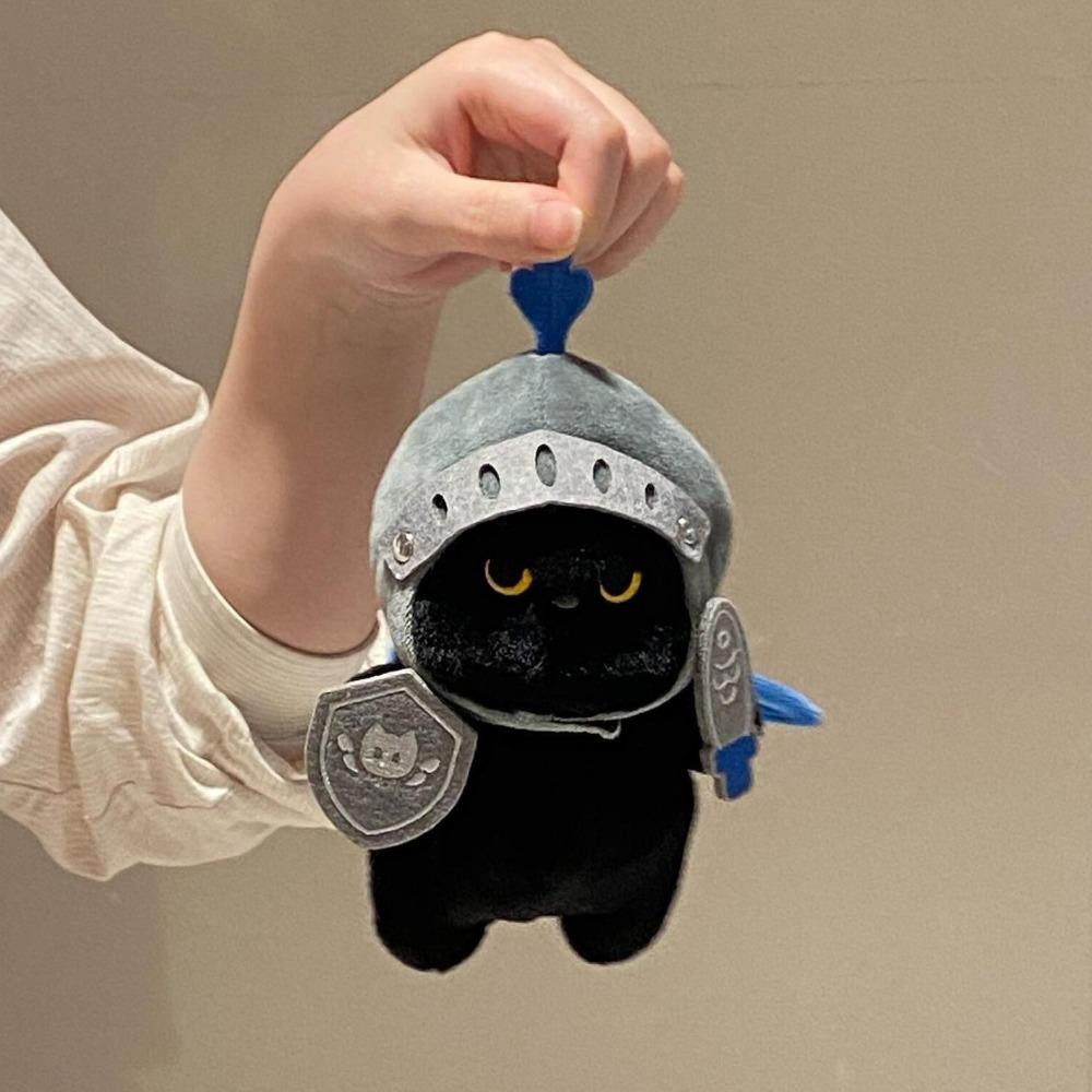 Silly Knight Cat Plush Doll Cartoon Black Cat Stuffed Toy Sleep Pillow Cat Plush Toy Children
