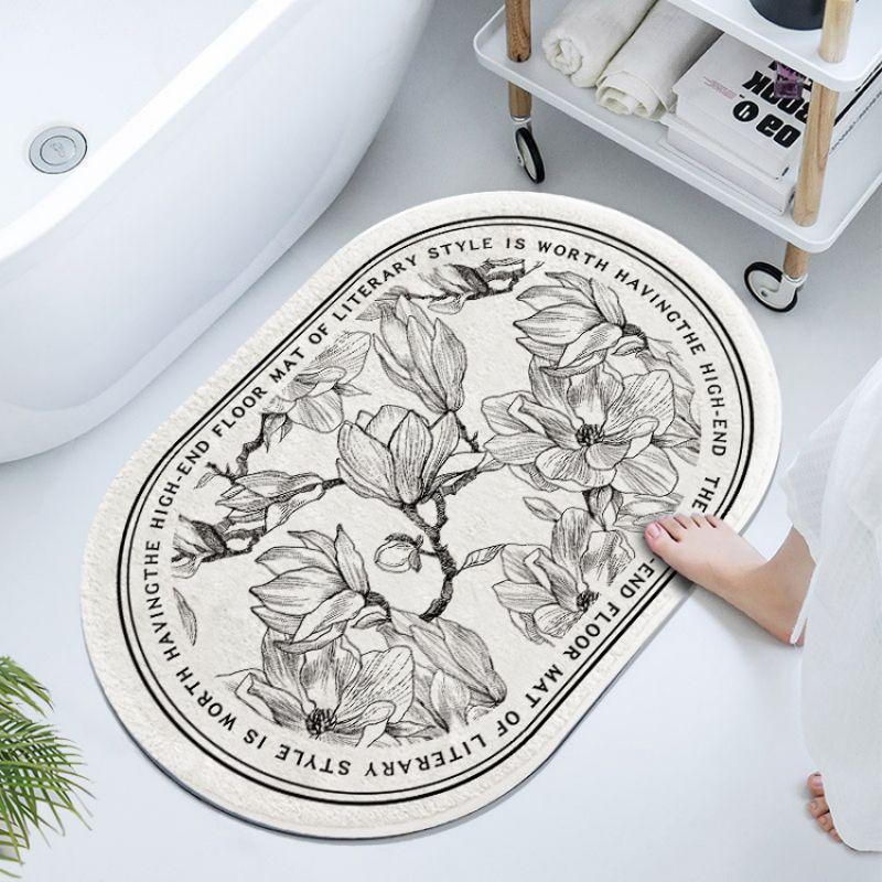 Imitation Oval Vintage Cashmere French Soft Cushion Bathroom Waterabsorbent Floor Nonslip Foot Quickdrying Door Mat