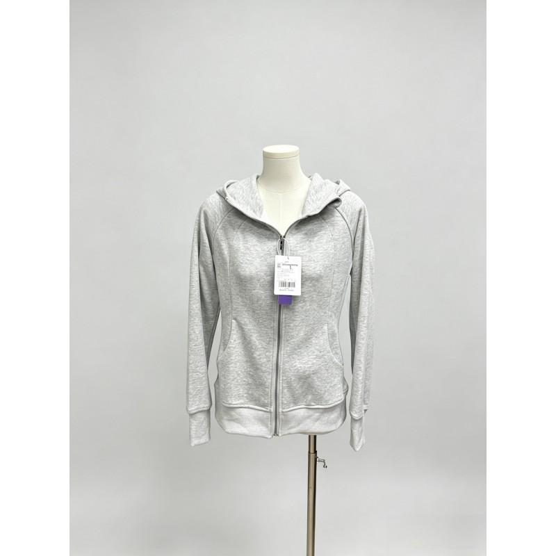 Womens Slim Fit Hooded Zip-Up Sweatshirt Casual Korean Style Lightweight Cotton Blend Long Sleeve Top
