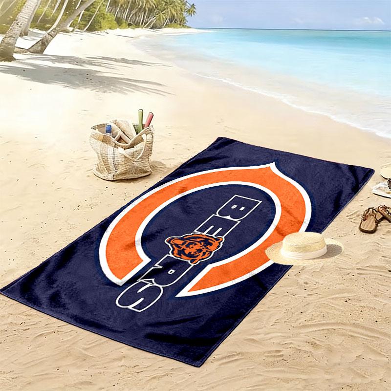Пляжное полотенце с принтом Chicago Bears, большое, мягкое, быстросохнущее, для пляжа, кемпинга, плавания