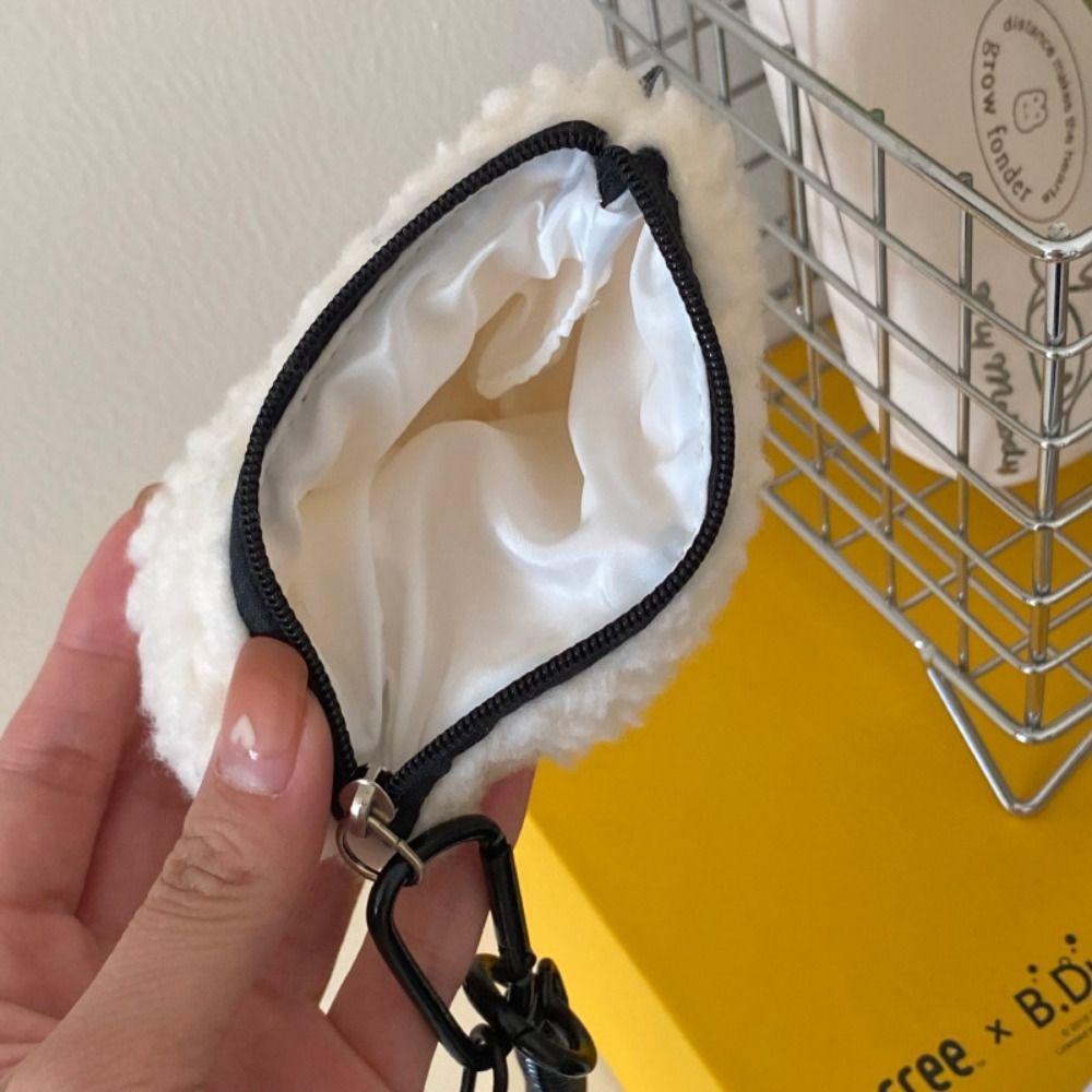 1 Pc Rice Ball Coin Purse Zipper Plush Small Wallet with Lanyard Student Bag Pendant Minority Cute Small Item Storage Bag