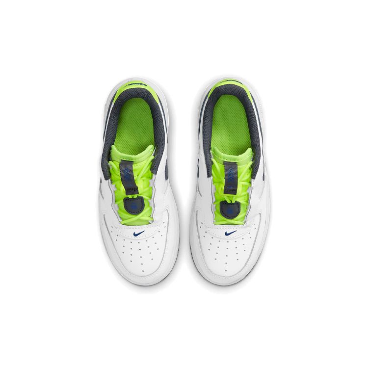 Nike Force 1 Toggle PS Белые детские кроссовки Volt Game-Royal Iron-Grey CU5287-101