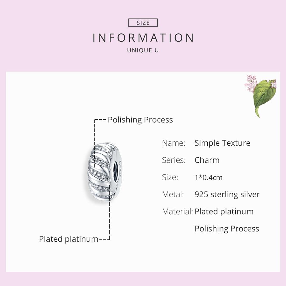 Подвески-клипсы BAMOER для оригинального браслета, стерлинговое серебро 925 пробы, минималистичный стиль, металлические бусины, ювелирные изделия