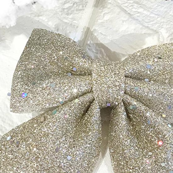 2 шт. Рождественский блестящий бант, многоразовый, сделай сам, украшение для рождественской елки, подарочной коробки, венка, праздничный, золотой порошок, пайетки, большой бант, товары для вечеринки