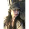 New Autumn and Winter Retro Denim Flat Top Peaked Cap  Washed and Distressed  All Match Face Showing Niche Rivets  Large Head Circumference Hat